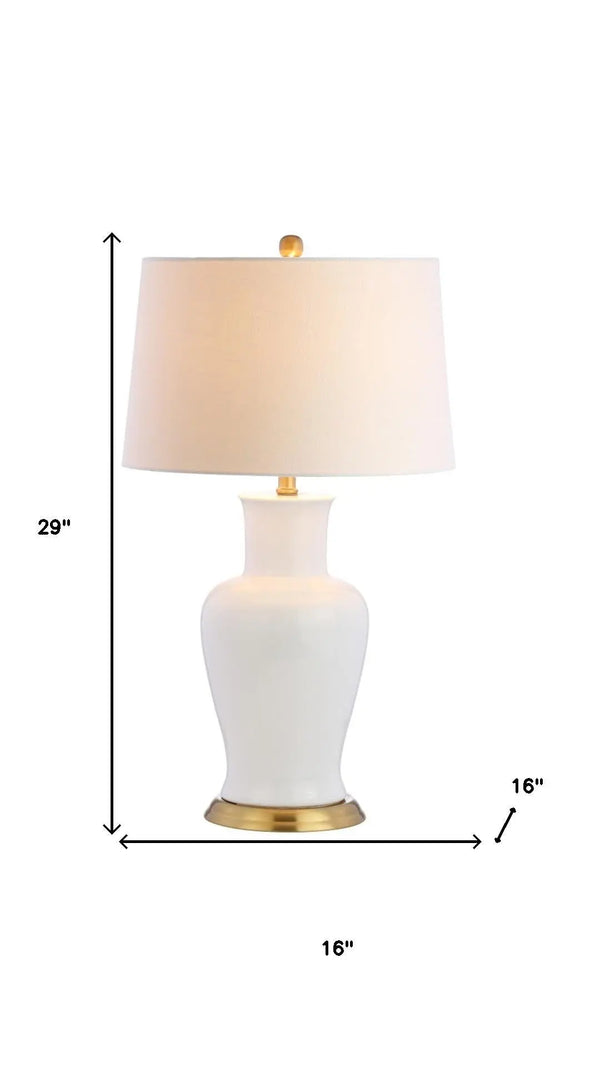 29" Gold Urn Table Lamp With Drum Shade Homeroots Lighting