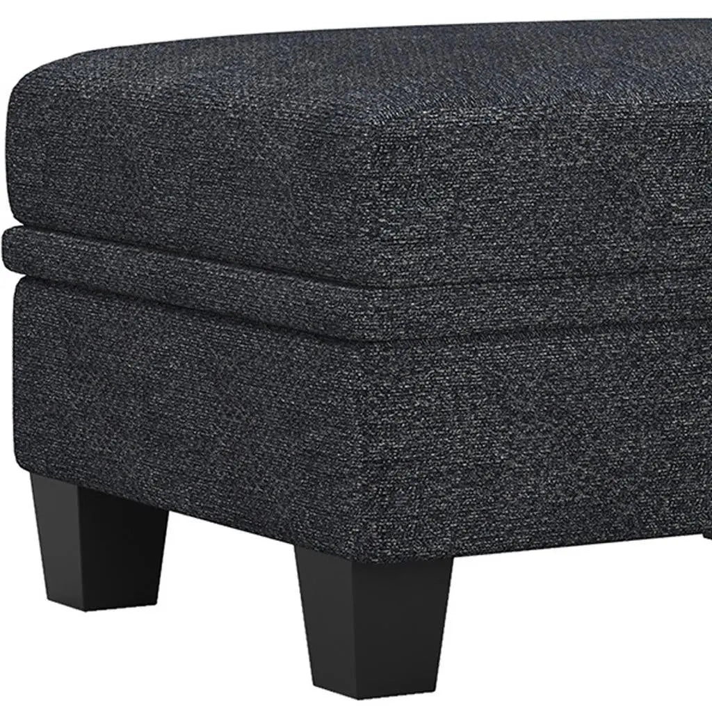 29" Gray and Black Chenille Storage Ottoman Homeroots Living Room
