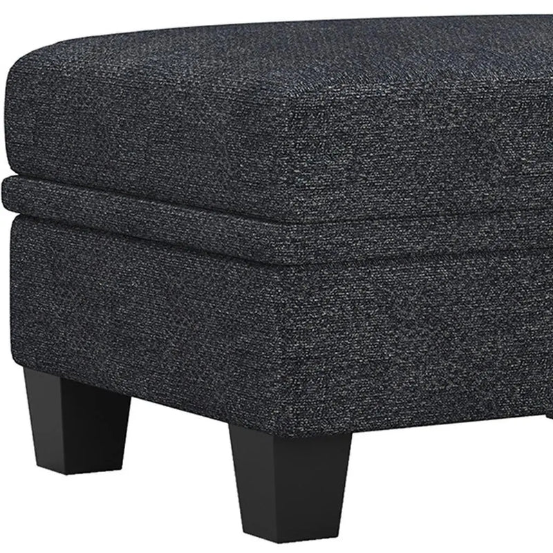29" Gray and Black Chenille Storage Ottoman Homeroots Living Room