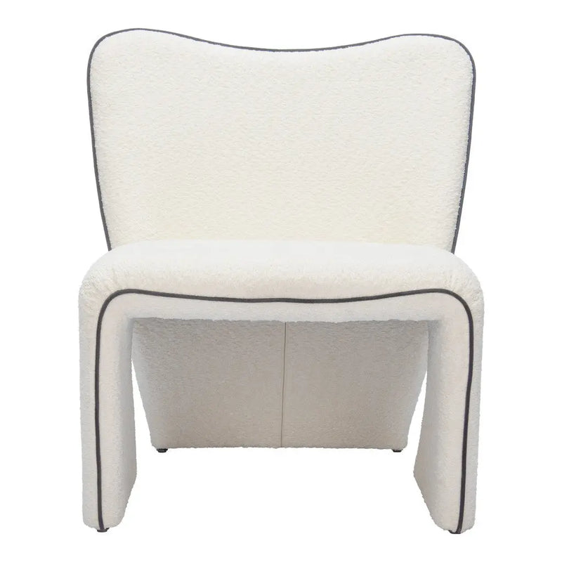 29" Ivory Faux Shearling And Upholstered Side Chair Homeroots Living Room