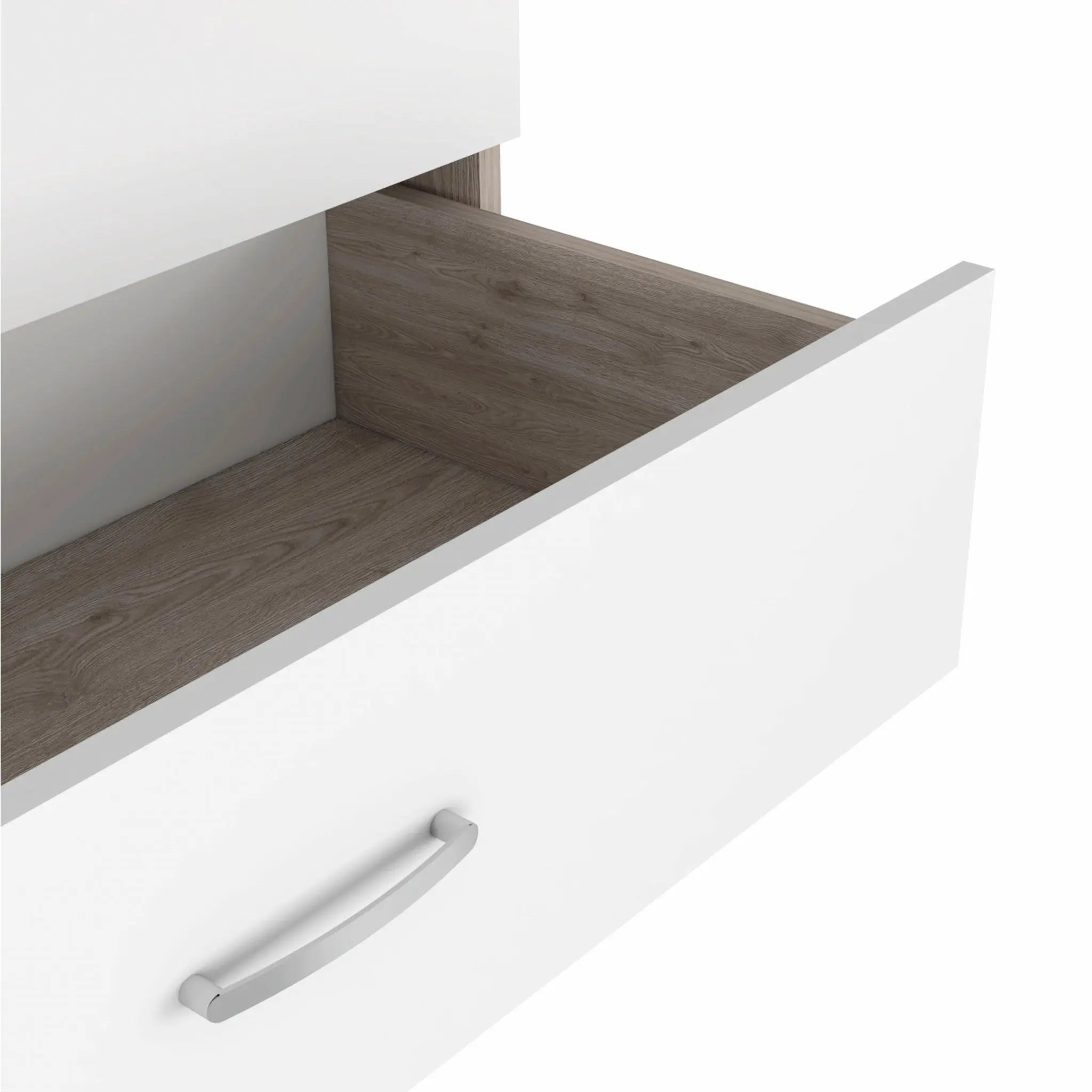 29" Light Gray and White Three Drawer Dresser Homeroots Bed & Bath