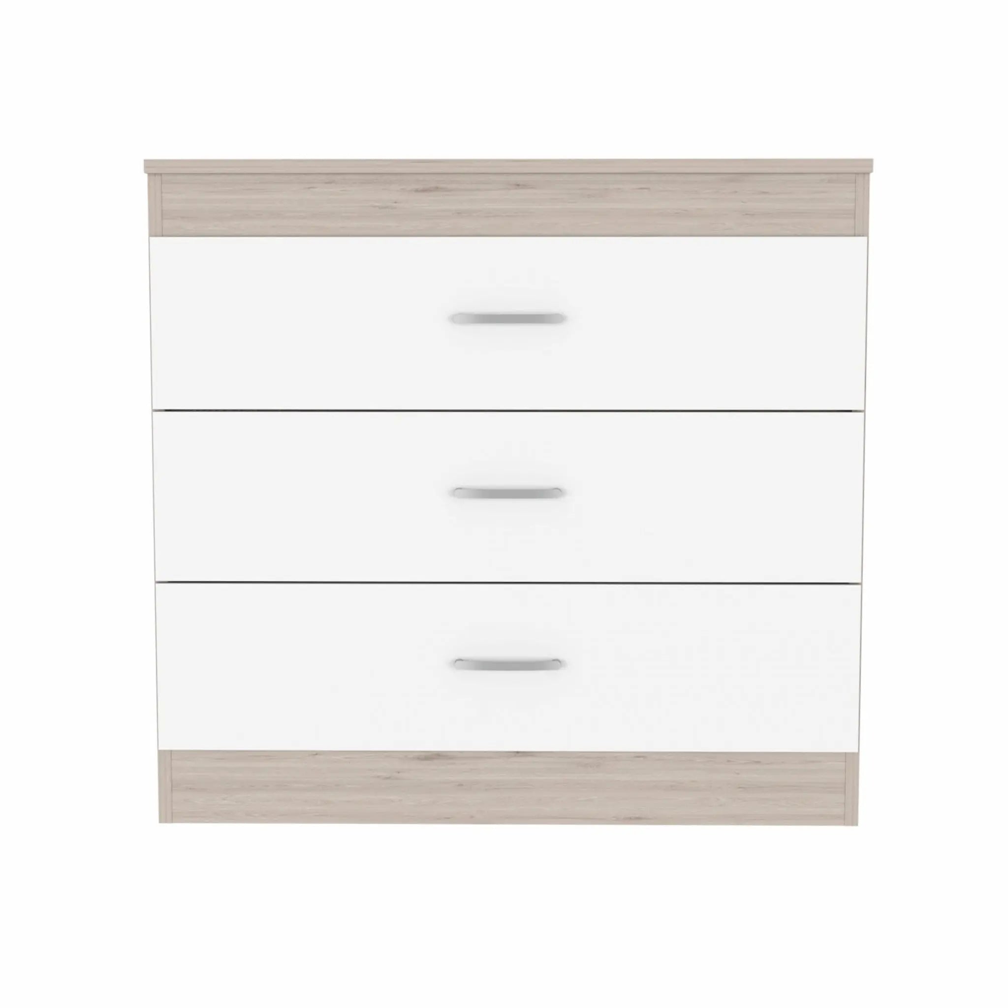 29" Light Gray and White Three Drawer Dresser Homeroots Bed & Bath