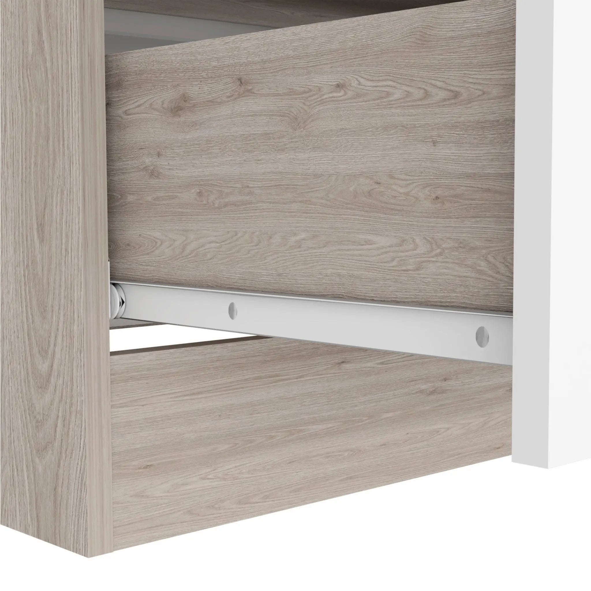 29" Light Gray and White Three Drawer Dresser Homeroots Bed & Bath