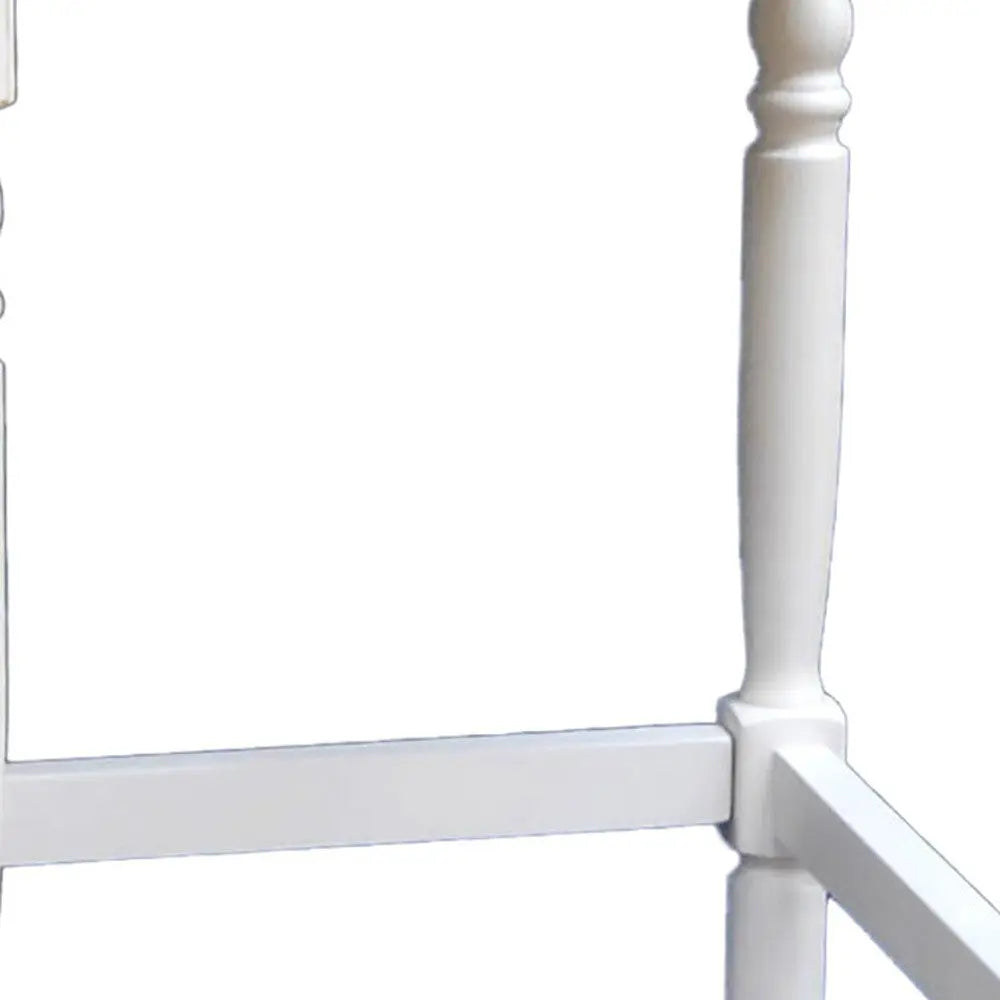 29" Natural And Antiqued White Solid Wood Backless Bar Height Bar Chair Homeroots Living Room