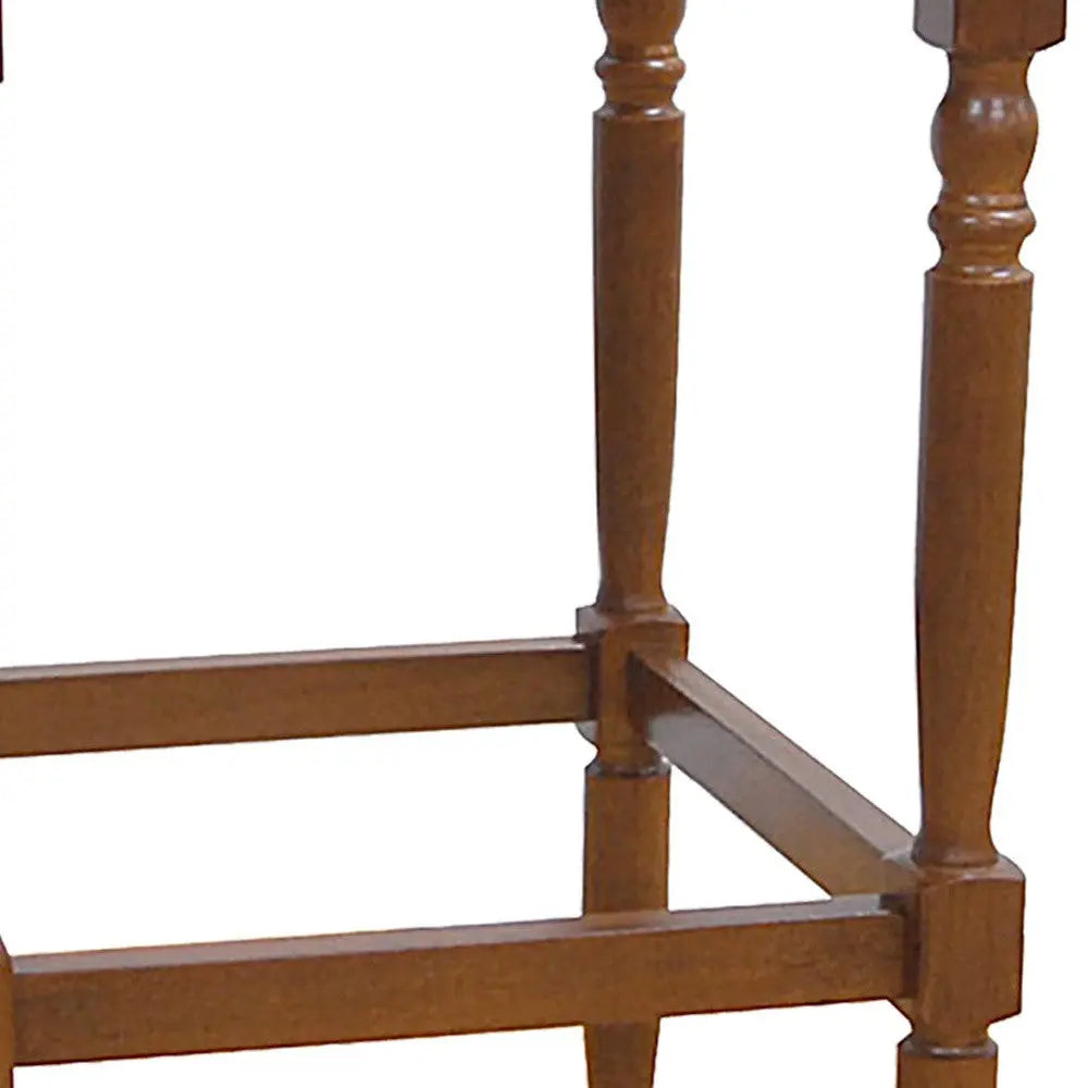 29" Natural And Brown Solid Wood Backless Bar Height Bar Chair Homeroots Living Room