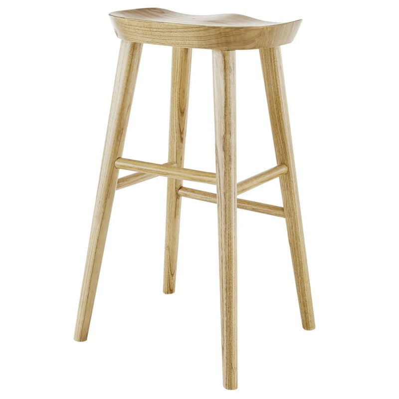 29" Natural Manufactured Wood Backless Bar Height Bar Chair Homeroots Living Room