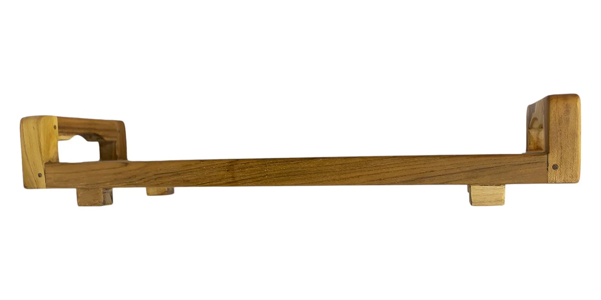 29" Natural Teak Bath Tray and Seat with Handles Homeroots Bed & Bath