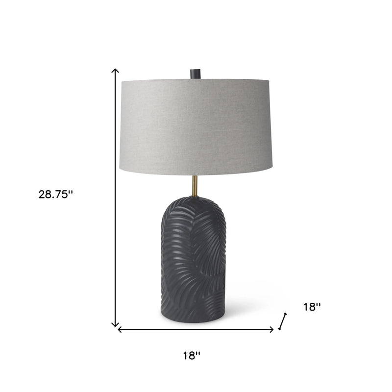 29" Navy Blue Round Bedside Lamp With Drum Shade Homeroots Lighting