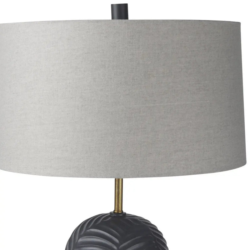 29" Navy Blue Round Bedside Lamp With Drum Shade Homeroots Lighting