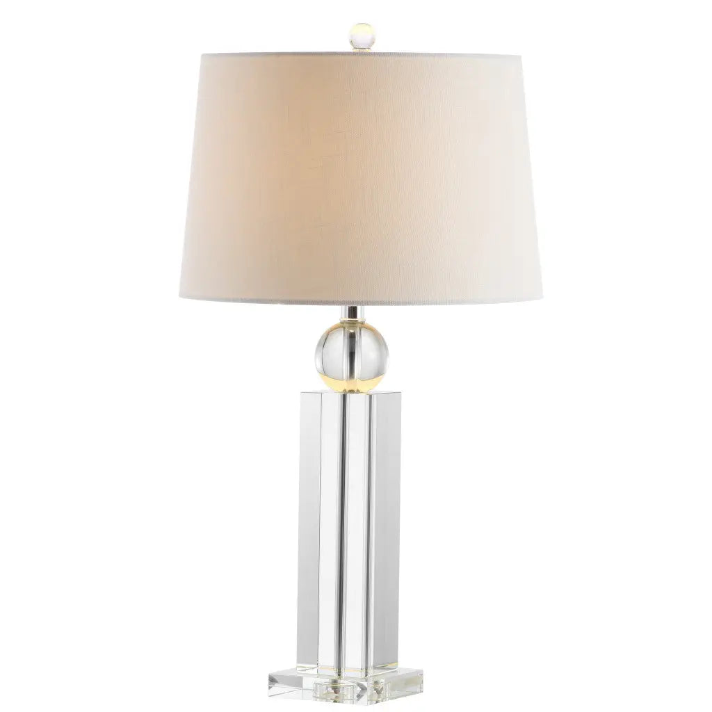 29" Silver And Clear Table Lamp With Empire Shade Homeroots Lighting