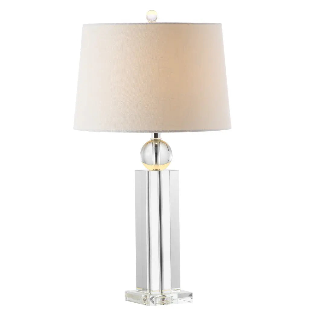 29" Silver And Clear Table Lamp With Empire Shade Homeroots Lighting