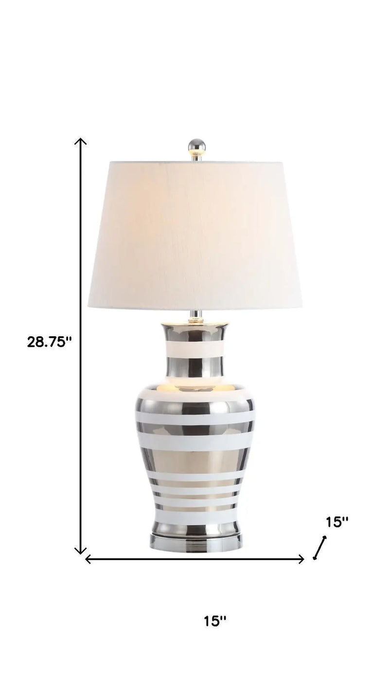 29" Silver Urn Table Lamp With Empire Shade Homeroots Lighting