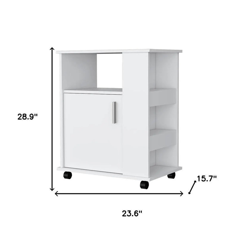 29" White Wood Accent Cabinet With Single Door Homeroots Kitchen & Dining