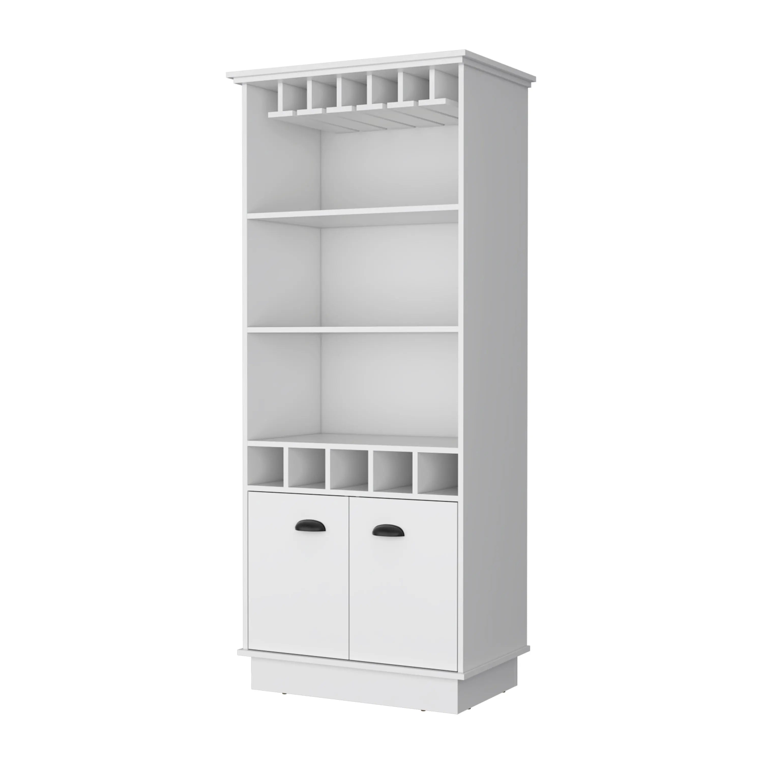 29" White Wood Bar Cabinet With Two Doors Homeroots Kitchen & Dining