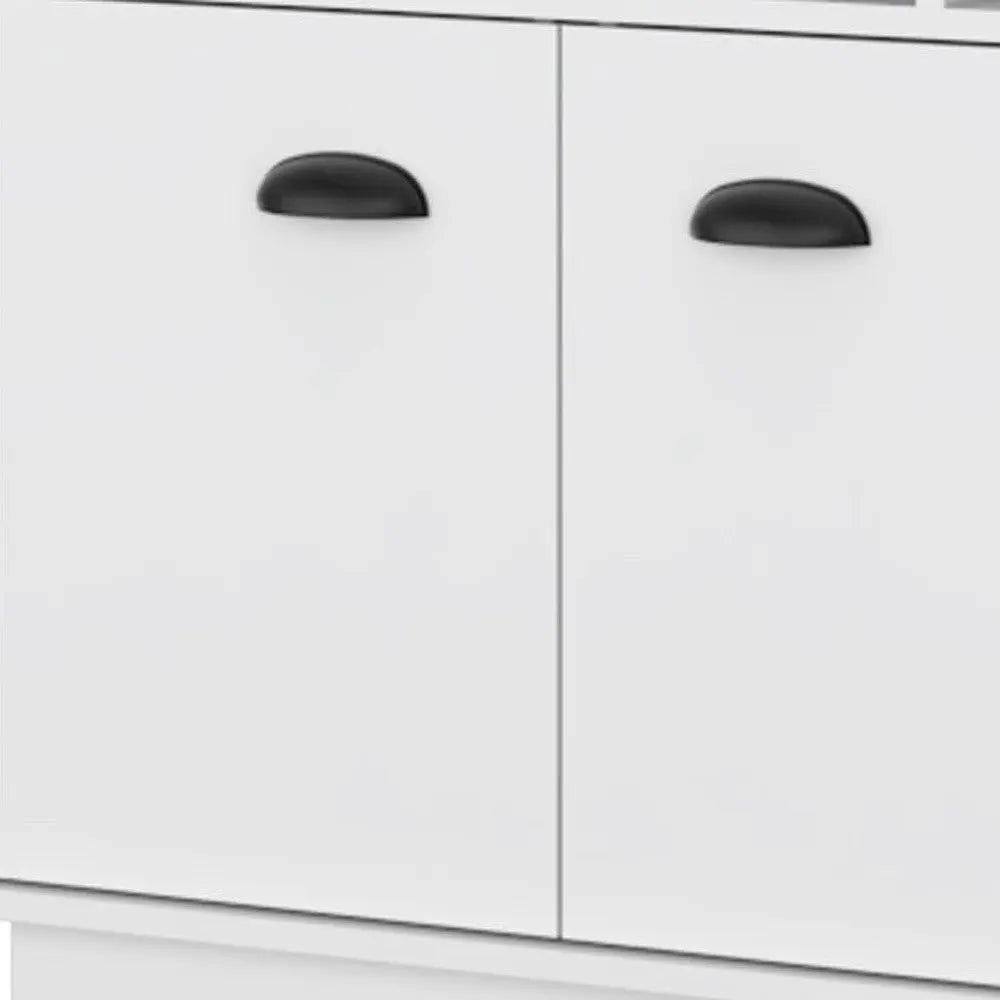 29" White Wood Bar Cabinet With Two Doors Homeroots Kitchen & Dining