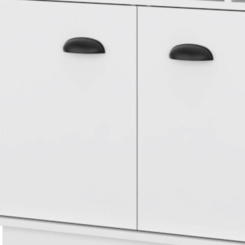 29" White Wood Bar Cabinet With Two Doors Homeroots Kitchen & Dining