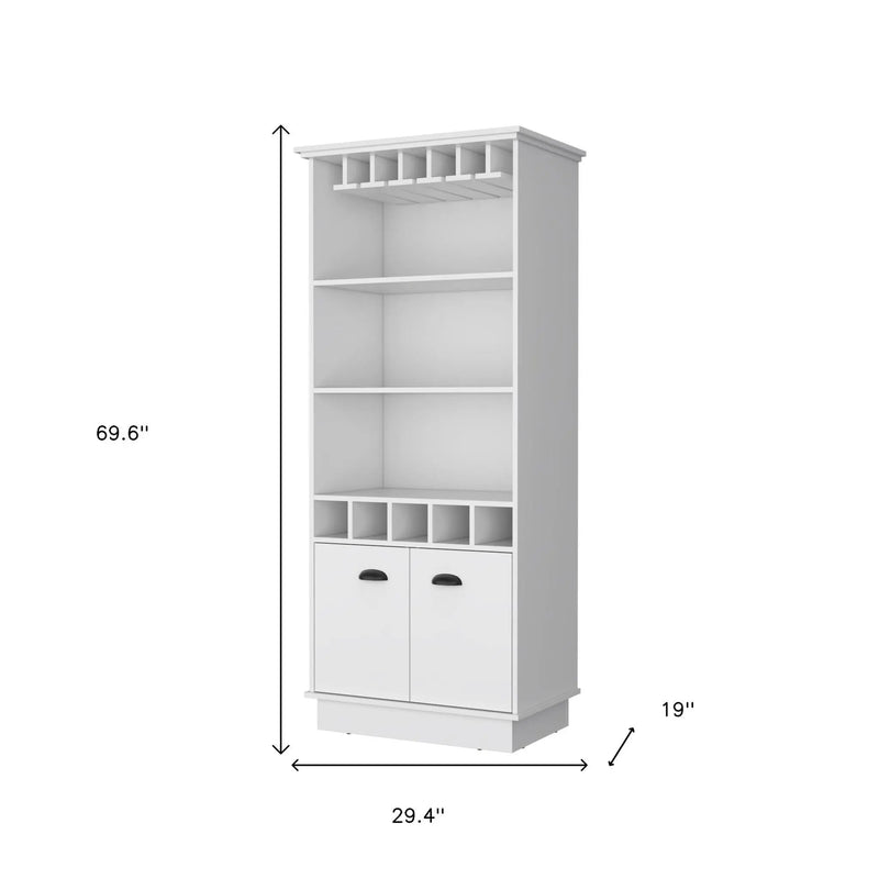 29" White Wood Bar Cabinet With Two Doors Homeroots Kitchen & Dining
