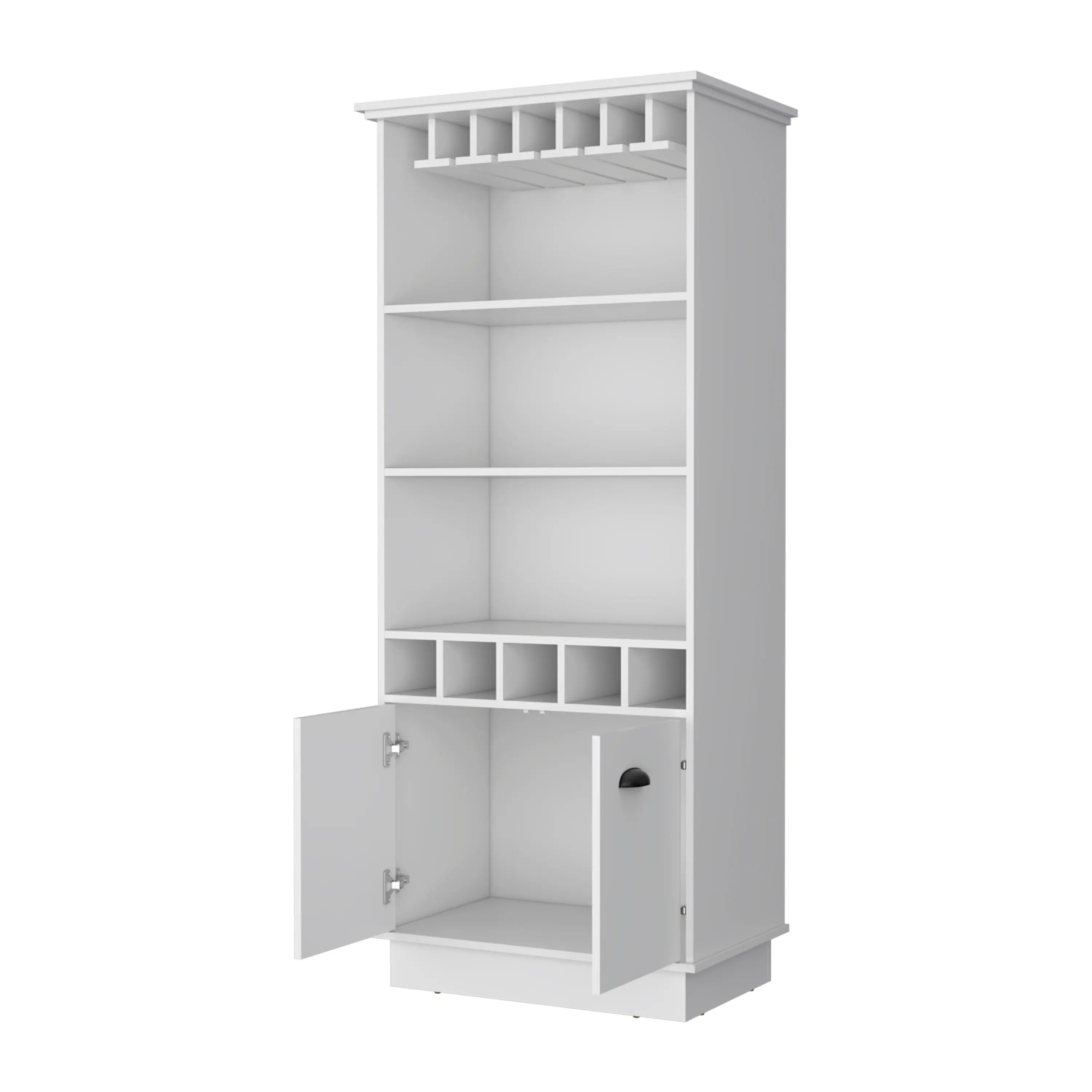 29" White Wood Bar Cabinet With Two Doors Homeroots Kitchen & Dining