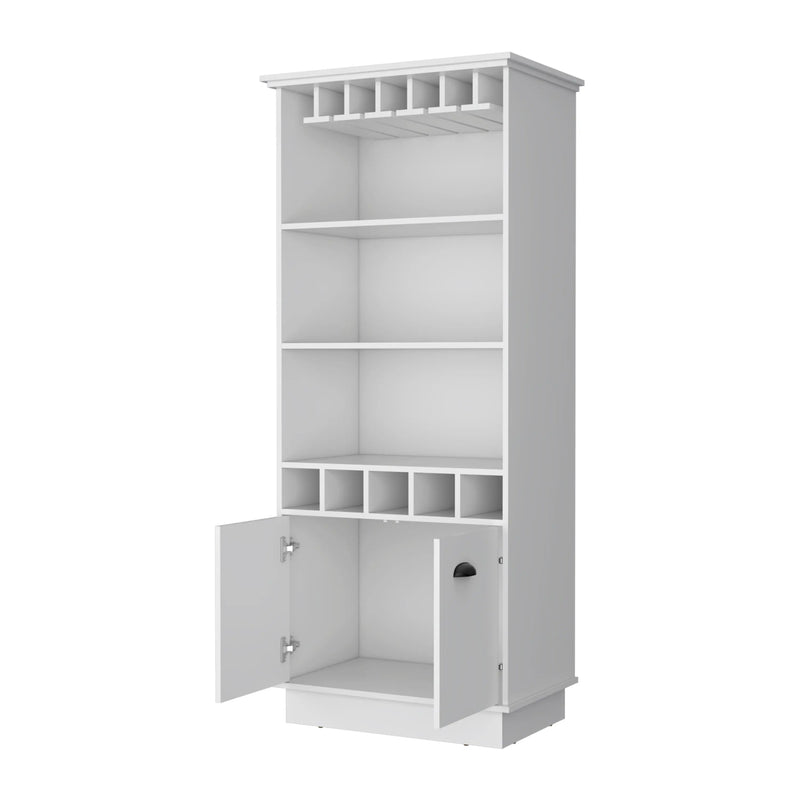 29" White Wood Bar Cabinet With Two Doors Homeroots Kitchen & Dining