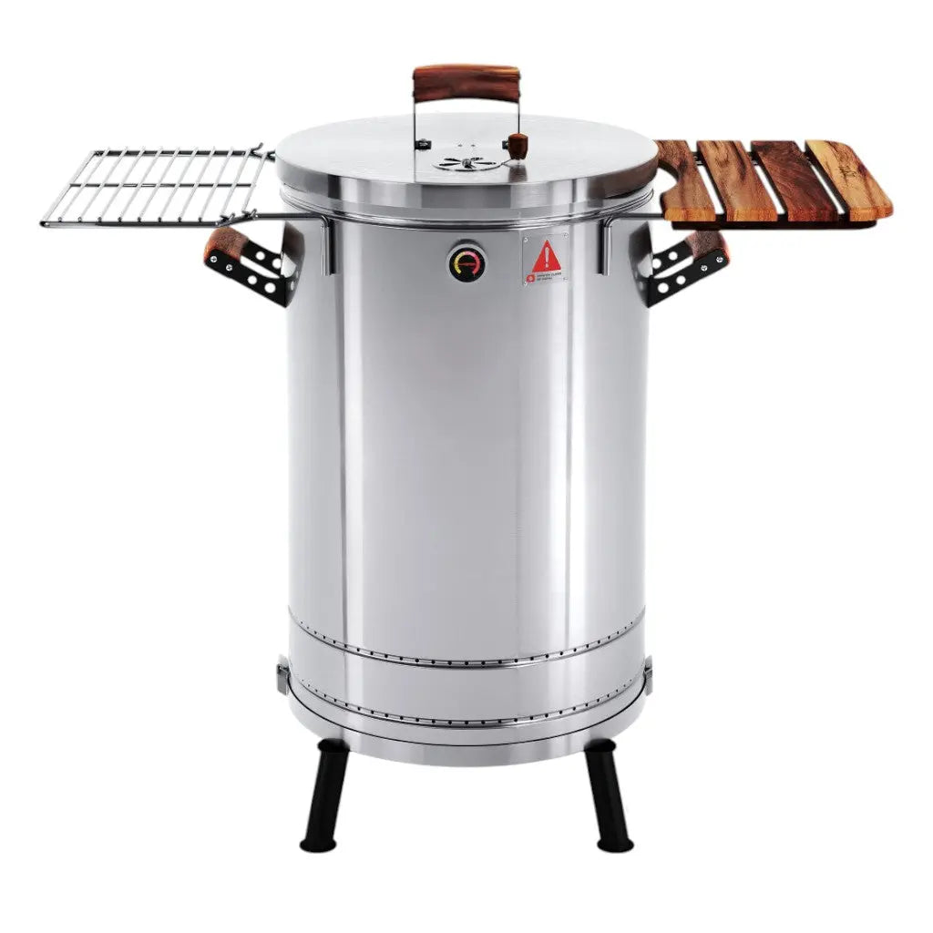 29" X 18" Silver Stainless Steel Portable Barrel Smoker Grill Combo Homeroots Outdoor