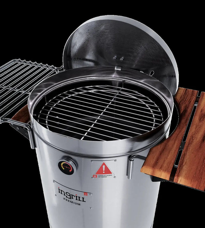 29" X 18" Silver Stainless Steel Portable Barrel Smoker Grill Combo Homeroots Outdoor