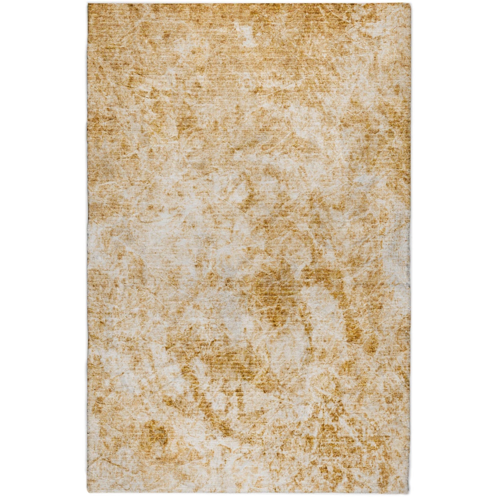 3' X 5' Beige And Ivory Abstract Shag Washable Area Rug With UV Protection - Home & Garden