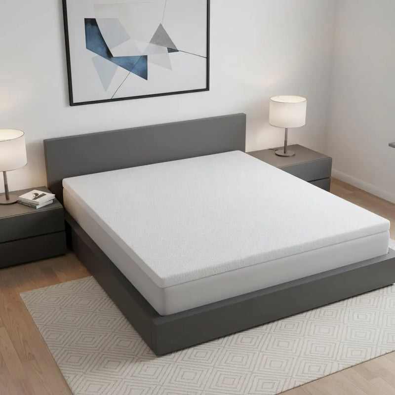 2" White Gel Memory Foam Queen Mattress Topper Homeroots Bed & Bath