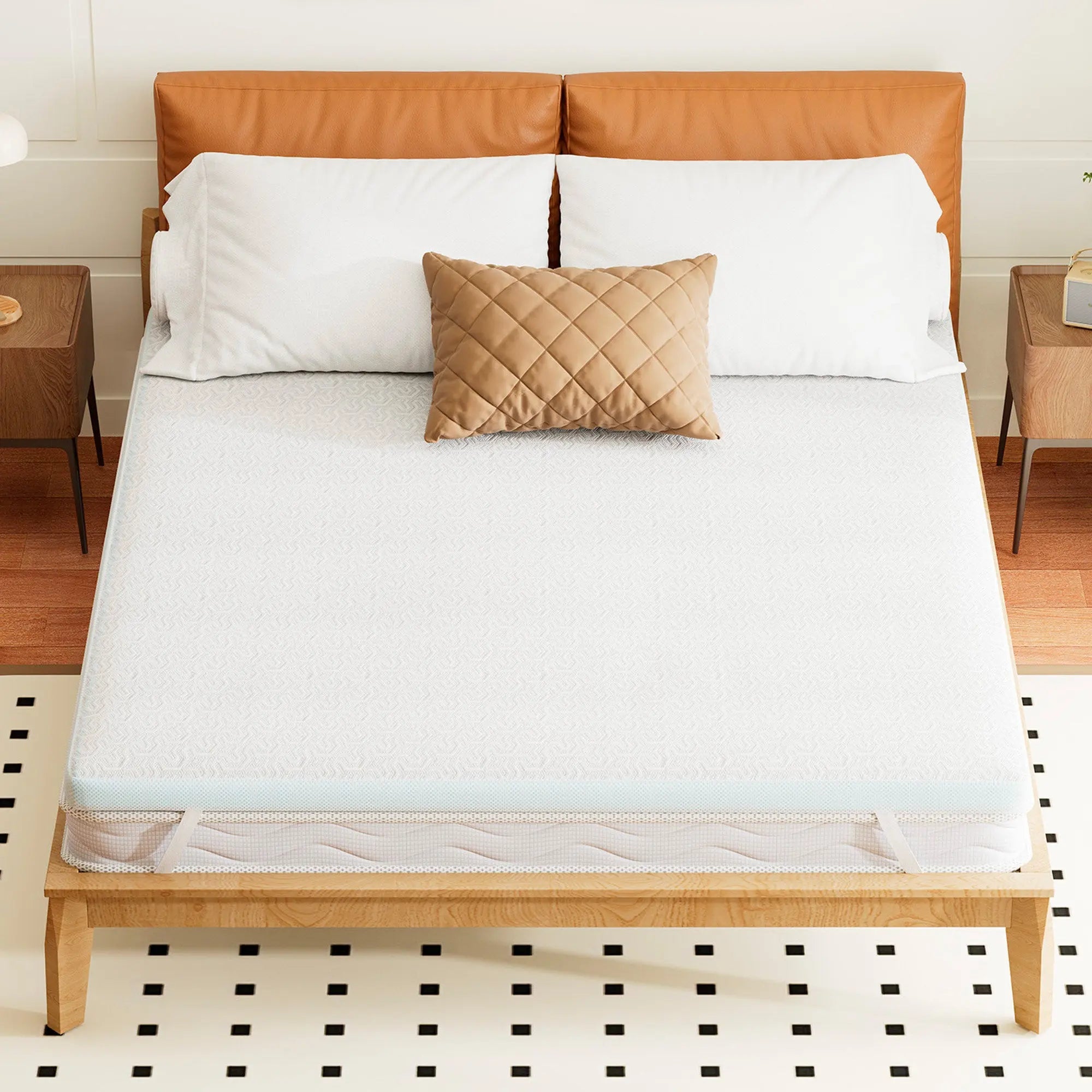 2" White Gel Memory Foam Queen Mattress Topper Homeroots Bed & Bath