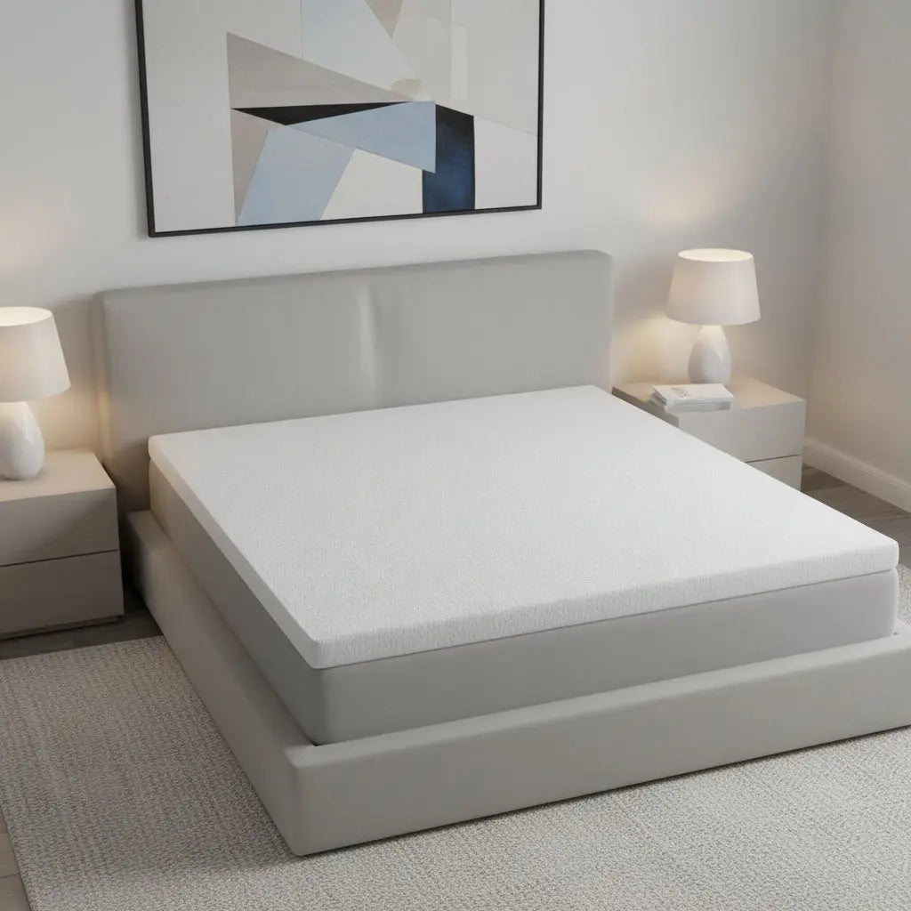 2" White Gel Memory Foam Twin Mattress Topper Homeroots Bed & Bath