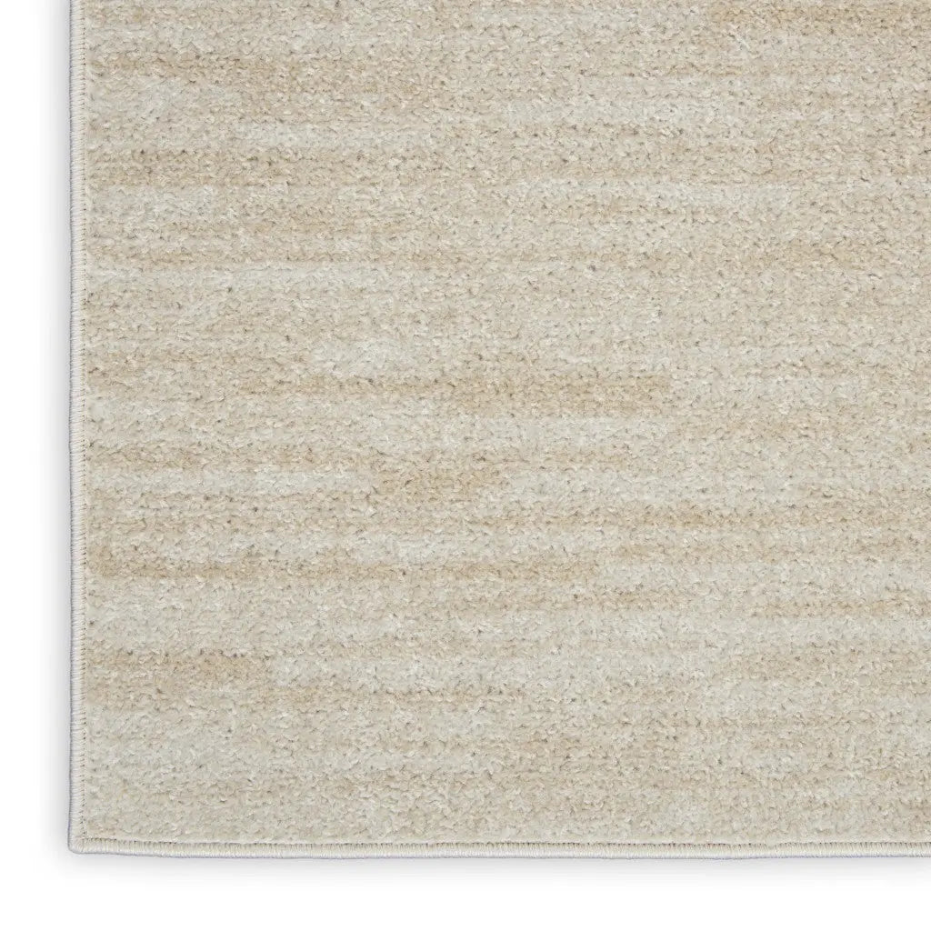 2' X 10' Ivory And Beige Non Skid Indoor Outdoor Runner Rug - GreatEagleInc