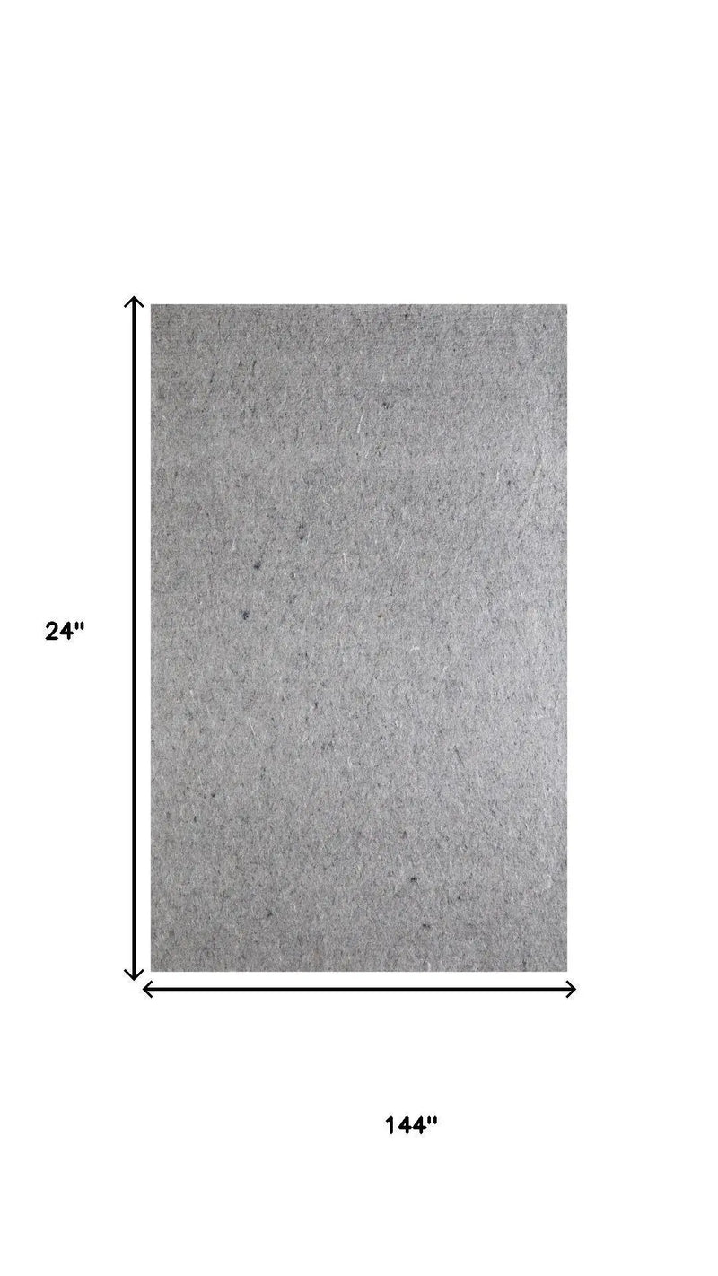 2' X 12' Gray Non Slip Rug Pad Homeroots Home Decor