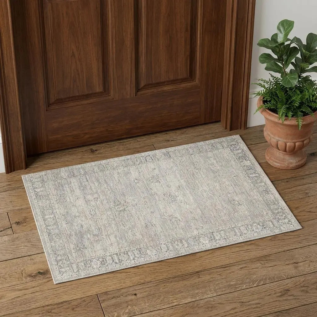 2' X 3' Beige And Blue Abstract Area Rug Homeroots Home Decor