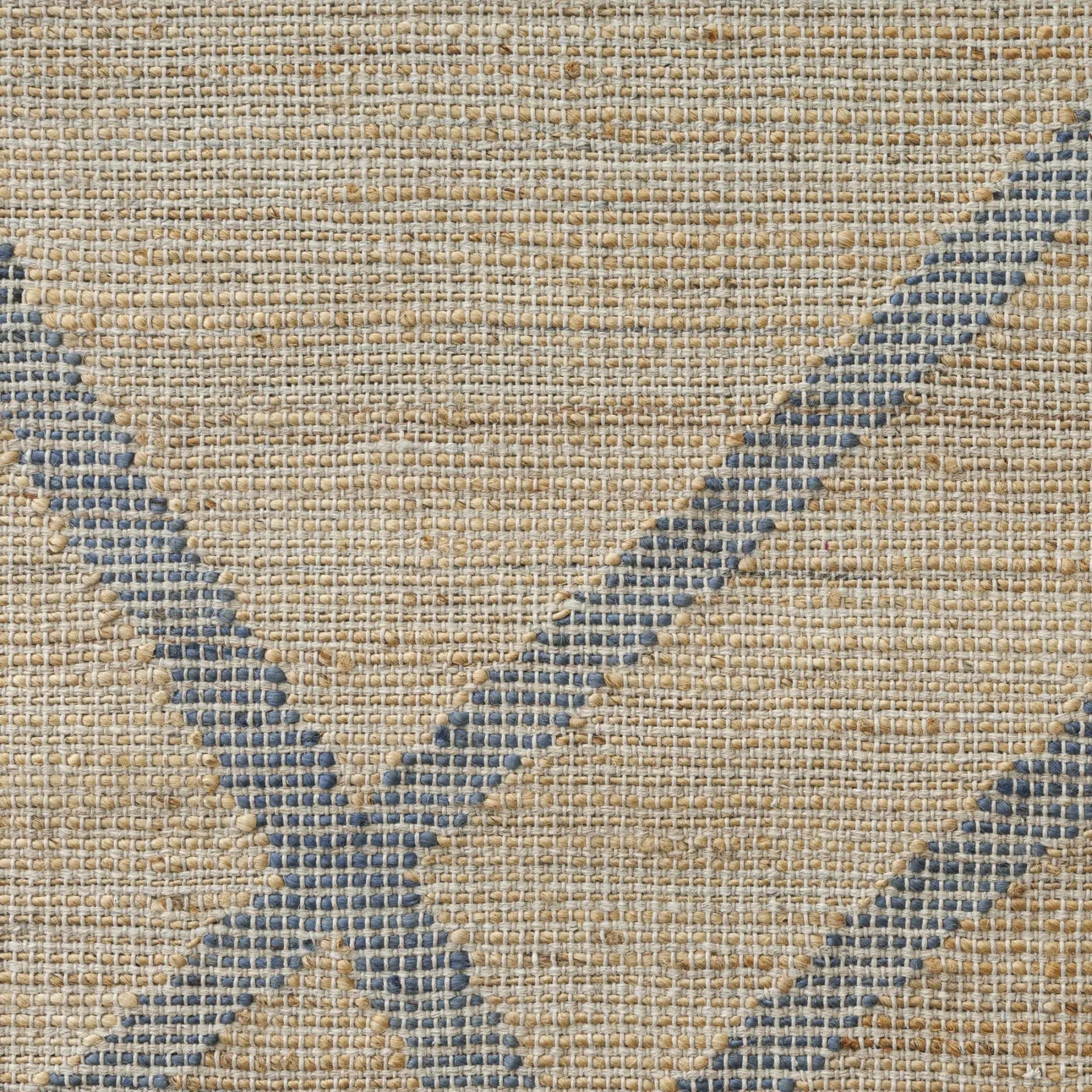 2' X 3' Beige And Blue Jute Abstract Hand Woven Area Rug Homeroots Home Decor