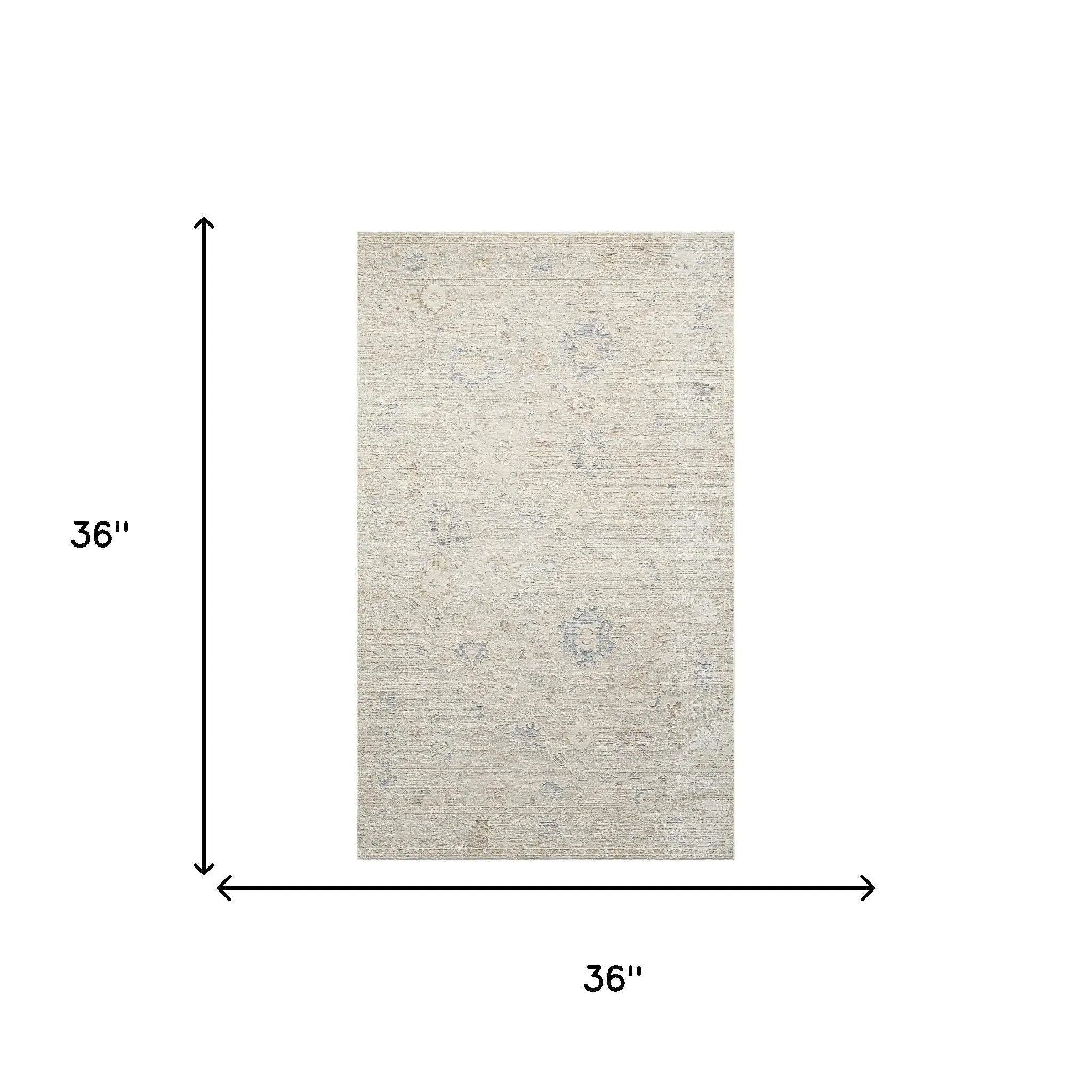 2' X 3' Beige And Ivory Abstract Area Rug Homeroots Home Decor