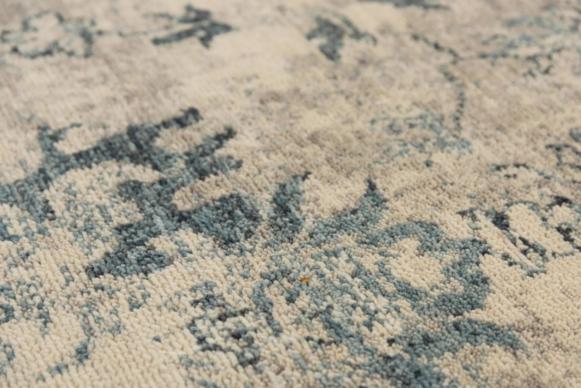 2' X 3' Beige Blue And Ivory Wool Oriental Hand Carved Handmade Area Rug Homeroots Home Decor