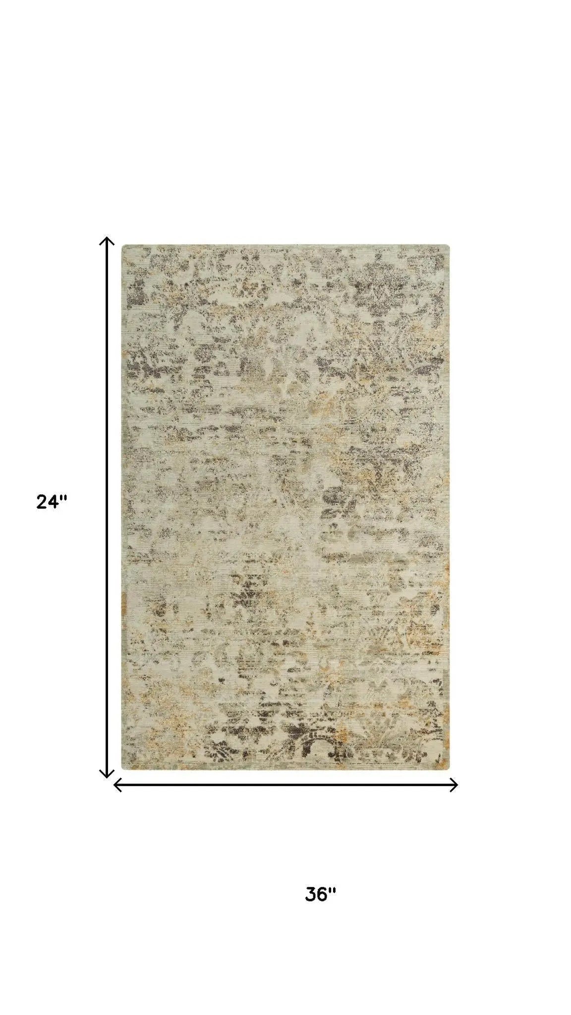 2' X 3' Beige Copper And Brown New Zealand Lambs Wool Abstract Hand Carved Handmade Area Rug Homeroots Home Decor