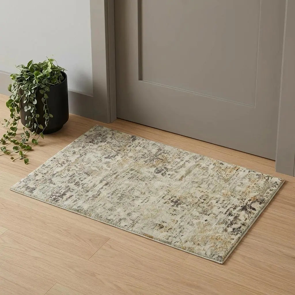2' X 3' Beige Copper And Brown New Zealand Lambs Wool Abstract Hand Carved Handmade Area Rug Homeroots Home Decor
