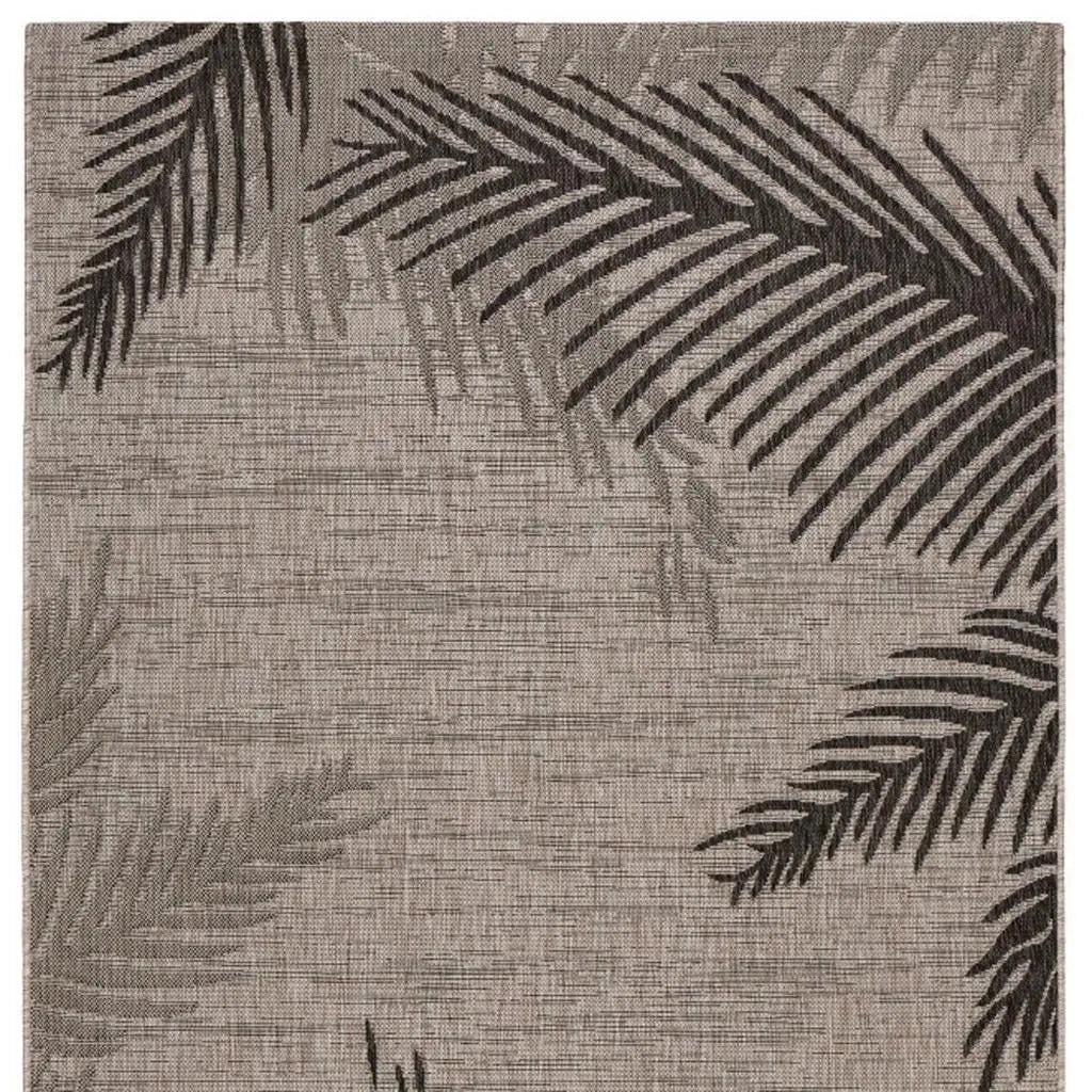 2' X 3' Beige Palm Leaf Indoor Outdoor Area Rug Homeroots Outdoor