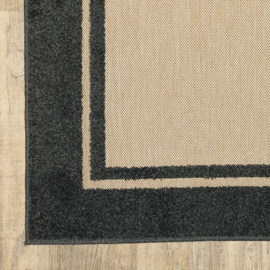 2' X 3' Beige and Black Stain Resistant Indoor Outdoor Area Rug Homeroots Outdoor
