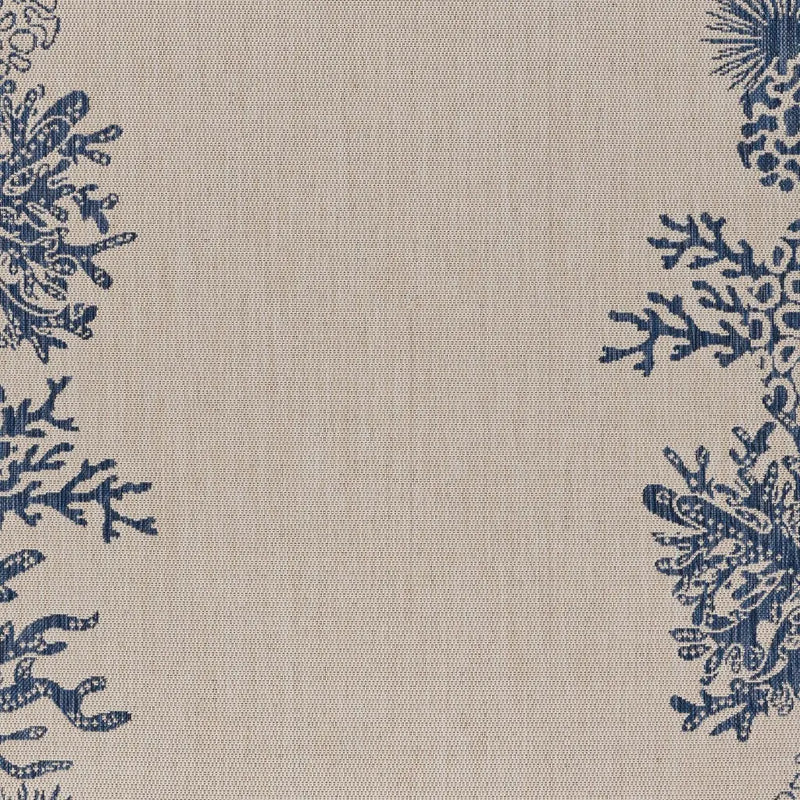 2' X 3' Beige and Blue Coral Stain Resistant Indoor Outdoor Area Rug Homeroots Outdoor