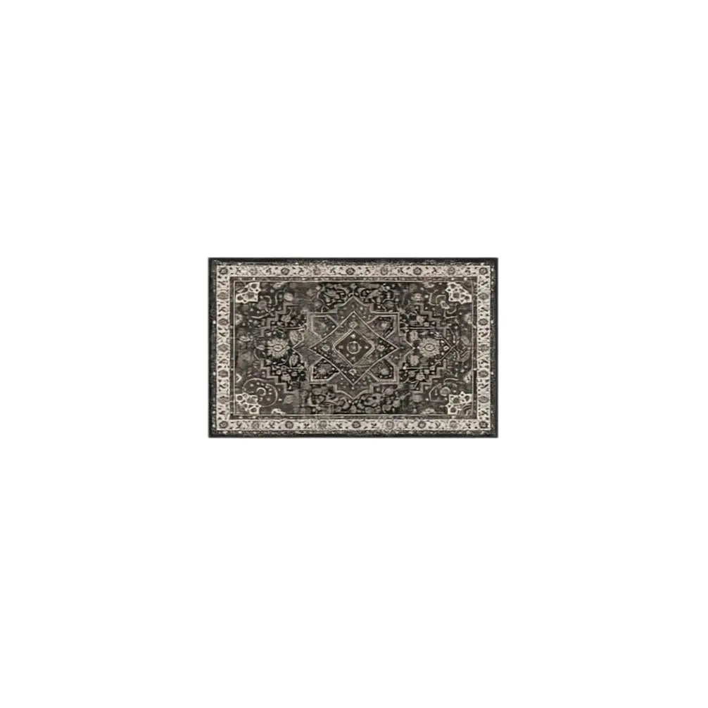 2' X 3' Black Gray And Beige Oriental Washable Area Rug Homeroots Home Decor