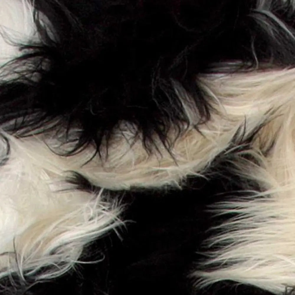 2' X 3' Black and White Spotted Sheepskin Handmade Area Rug Homeroots Home Decor