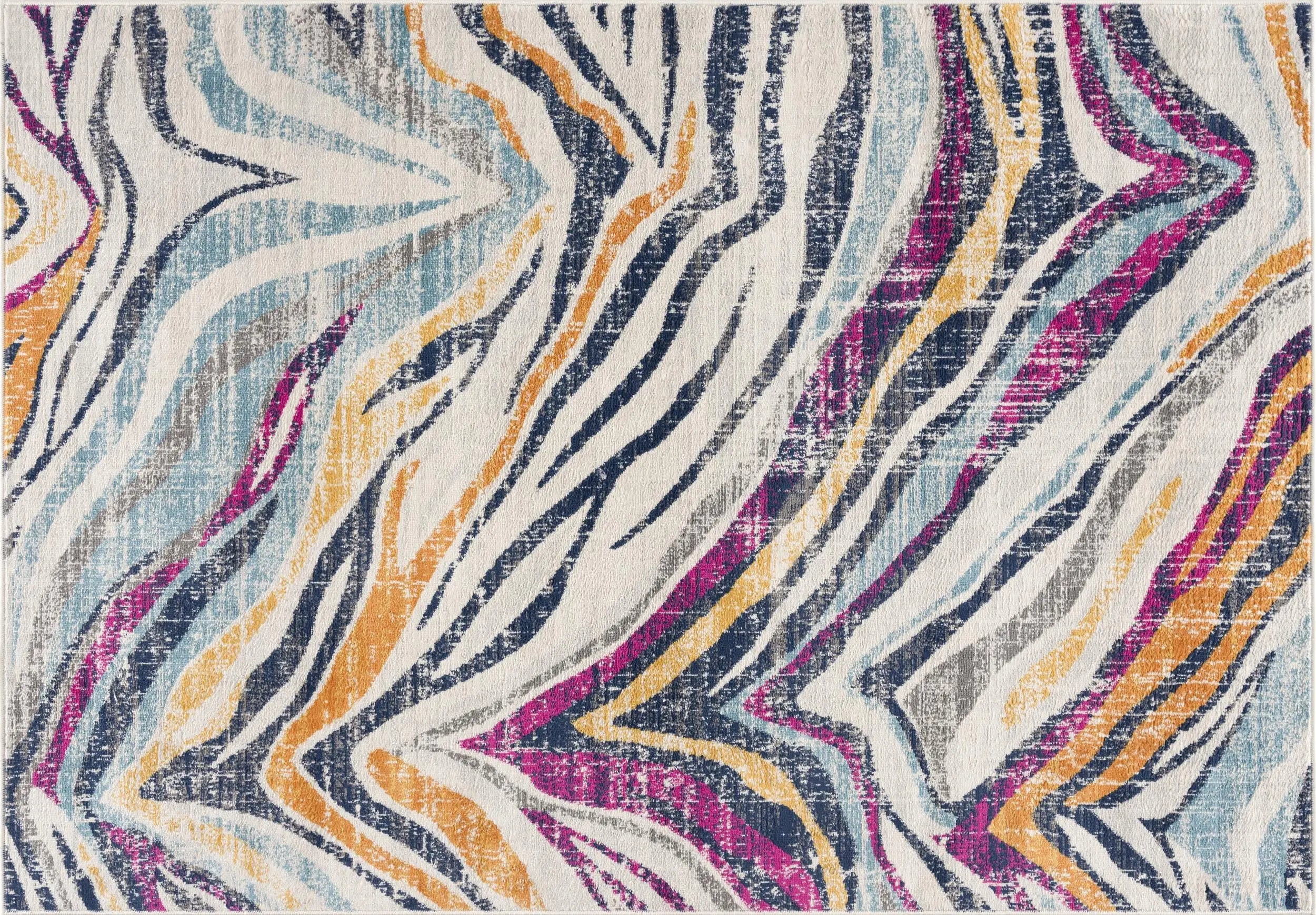 2' X 3' Blue And Gold Abstract Area Rug Homeroots Home Decor