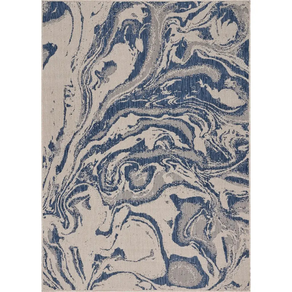 2' X 3' Blue And Gray Indoor Outdoor Area Rug Homeroots Outdoor