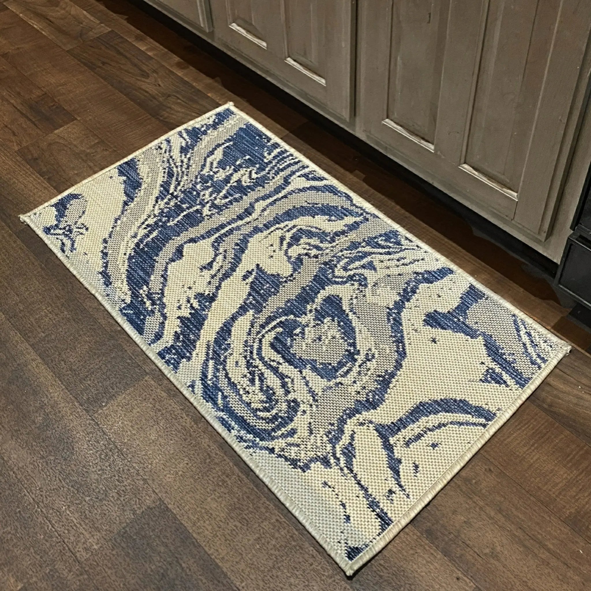 2' X 3' Blue And Gray Indoor Outdoor Area Rug Homeroots Outdoor