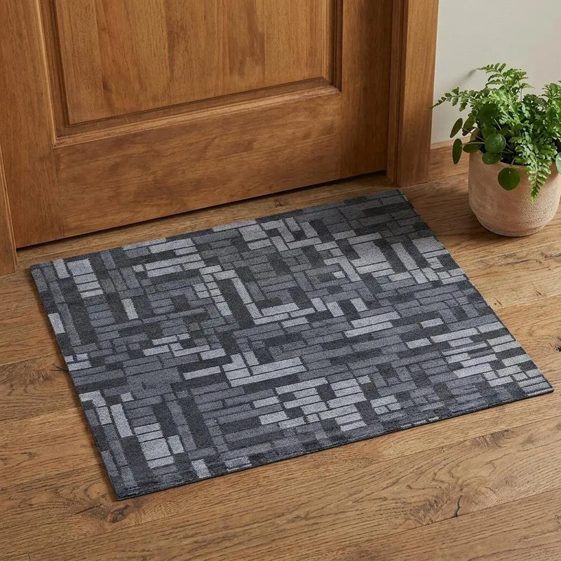 2' X 3' Blue And Gray Striped Hand Knotted Area Rug Homeroots Home Decor