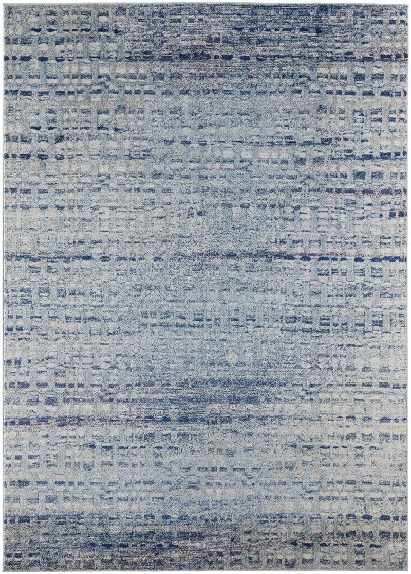2' X 3' Blue And Ivory Abstract Area Rug Homeroots Home Decor