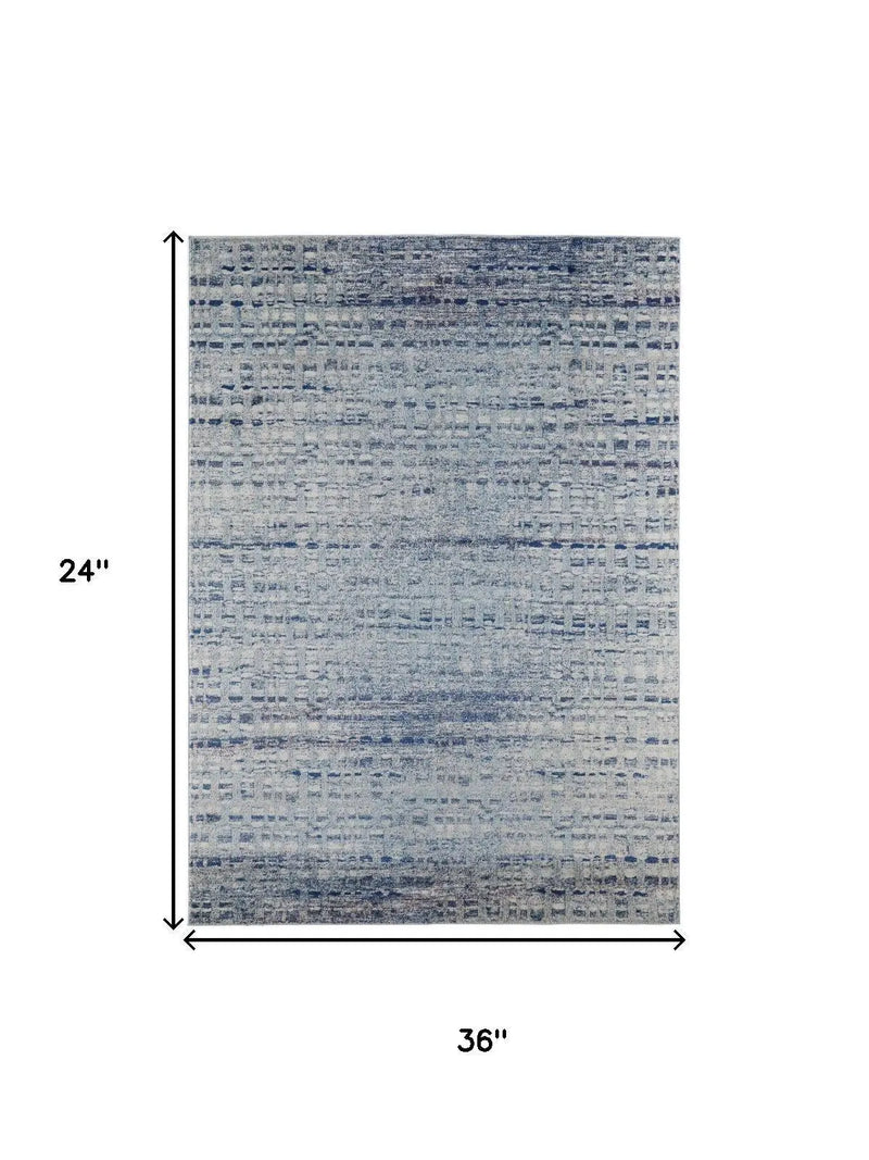 2' X 3' Blue And Ivory Abstract Area Rug Homeroots Home Decor