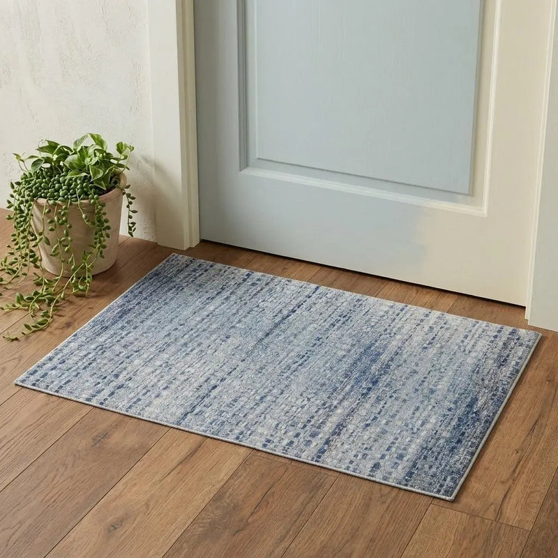 2' X 3' Blue And Ivory Abstract Area Rug Homeroots Home Decor