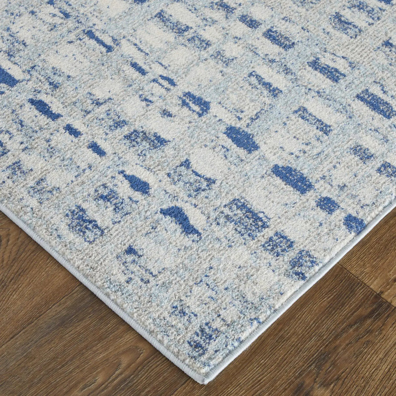 2' X 3' Blue And Ivory Abstract Area Rug Homeroots Home Decor